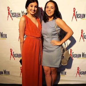 Burnt orange color maxi dress